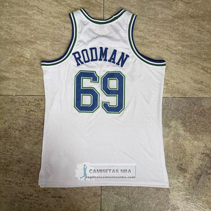Camiseta Dallas Mavericks Dennis Rodman NO 69 Mitchell & Ness 1999-20 Blanco